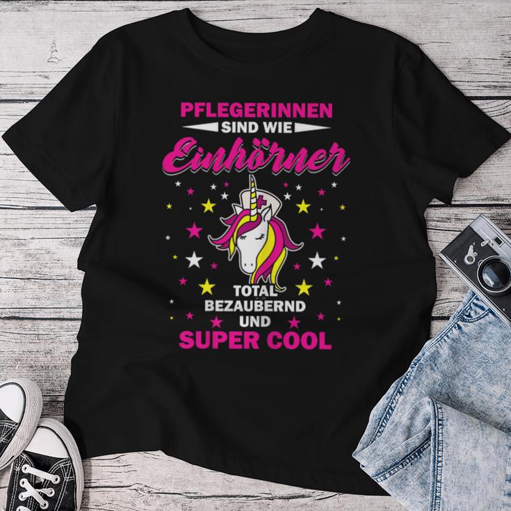 Women's Nursing Unicorn Care Altenpfleger Slogan T-shirt Frauen Lustige Geschenke