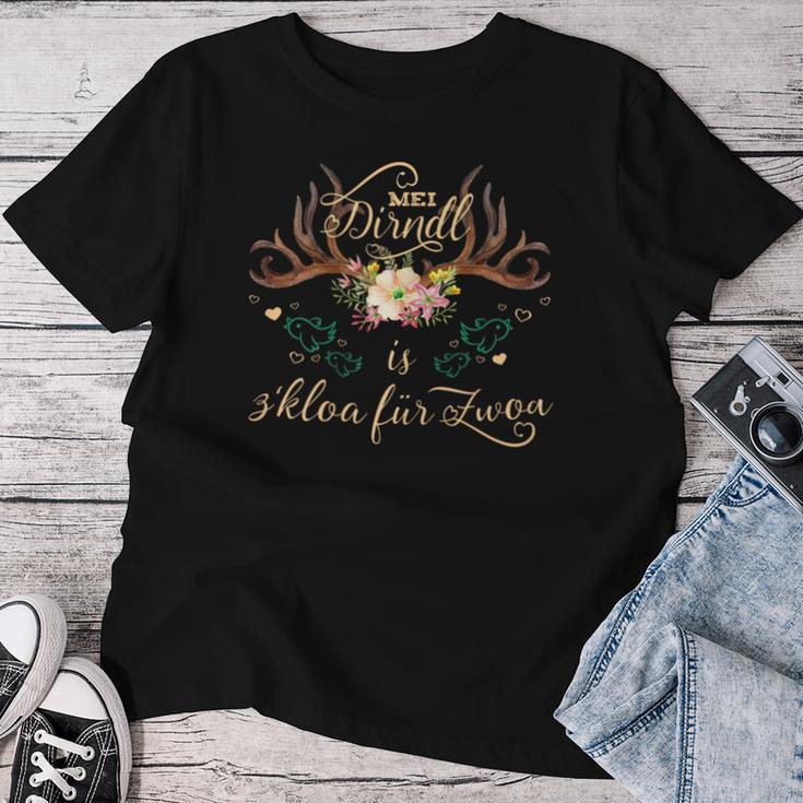 Women's Mei Dirndl Is Z Kloa For Zwoa Pregnant Fun T-shirt Frauen Lustige Geschenke