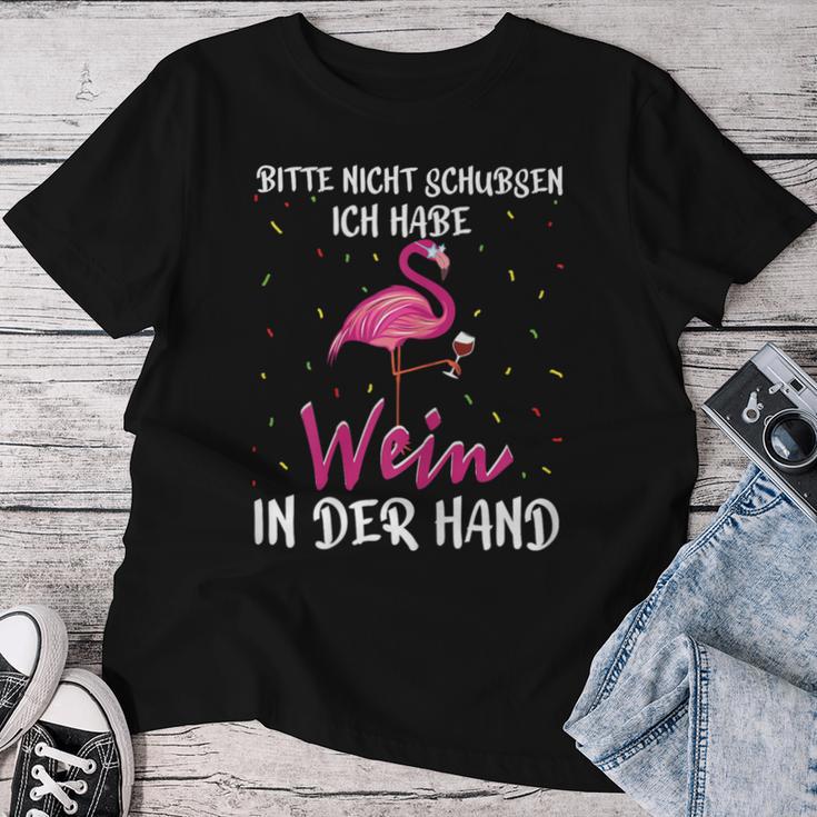 Women's Weinkönigin Bitte Nicht Schubsen Ich Habe Wein In Der Hand T-shirt Frauen Lustige Geschenke