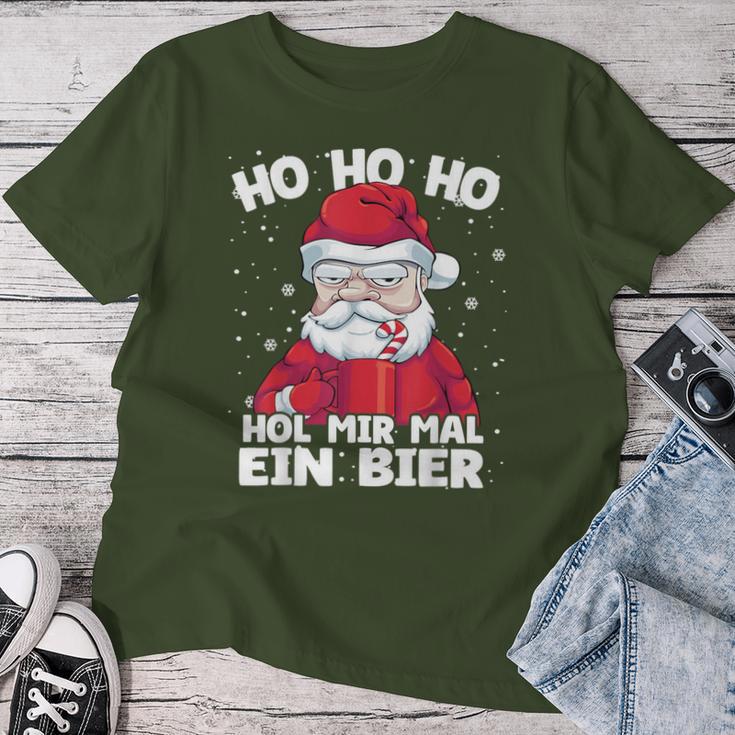 Santa Claus Beer Christmas Ho Ho Hol Mir Mal Ein Bier T-shirt Frauen Lustige Geschenke