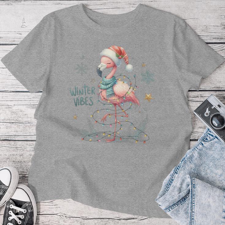 Winteribes Flamingo Christmas Xmas Slogan T-shirt Frauen Lustige Geschenke