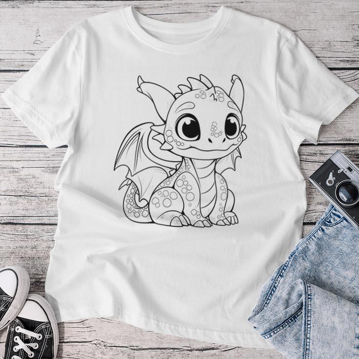 Children's Dragon Mandala To Paint & Colour T-shirt Frauen Lustige Geschenke