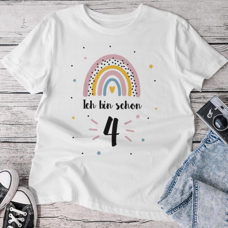 Children's Ich Binier 4 Jahre Girl Birthday Rainbow T-shirt Frauen Lustige Geschenke