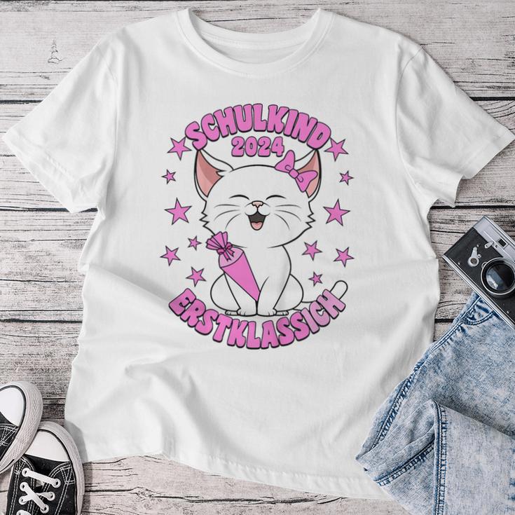 Children's School Cat School Kitten School Child 2024 Girls' T-shirt Frauen Lustige Geschenke