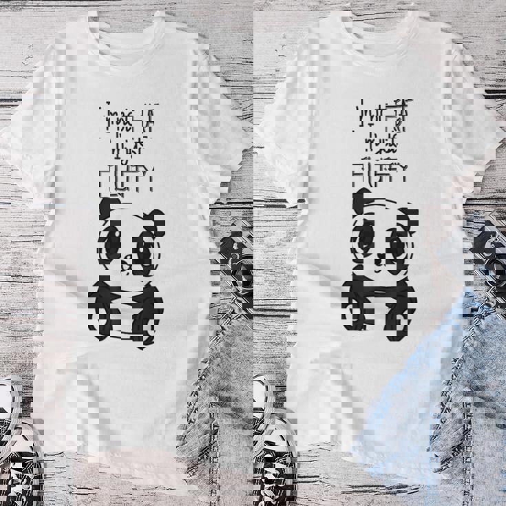 Con Texto En Inglés Im Not Fat Im Just Fluffy Panda Hombre Camiseta de mujer Regalos divertidos