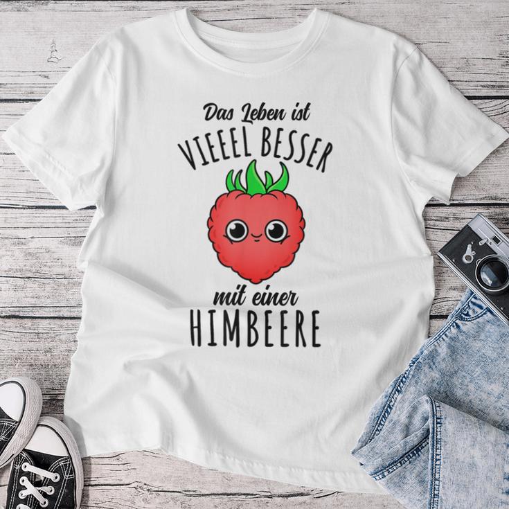 Das Leben Ist Besser Mit Einer Himbeere Kawaii T-shirt Frauen Lustige Geschenke