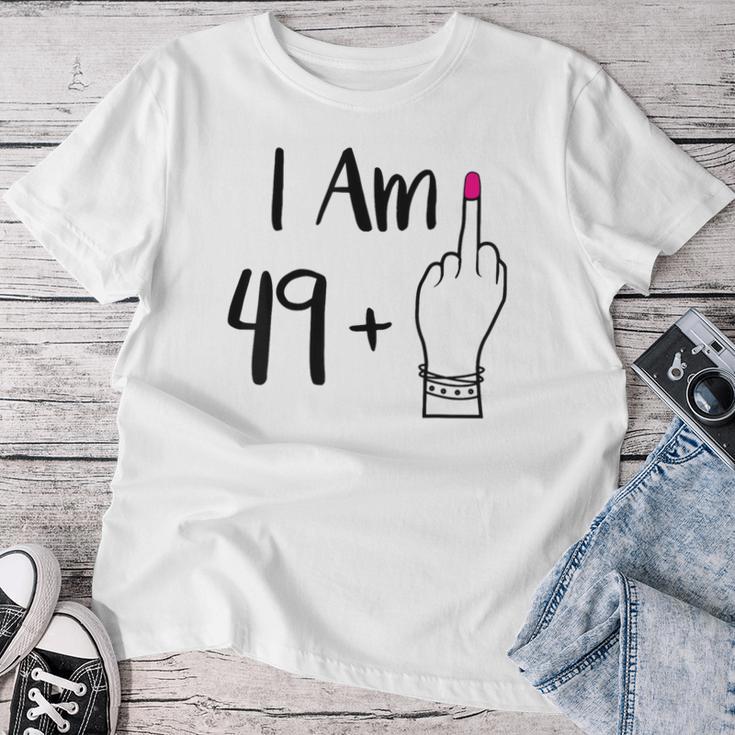 I Am 49 Plus 1 Middle Finger For A 50Th 50 Old T-shirt Frauen Lustige Geschenke