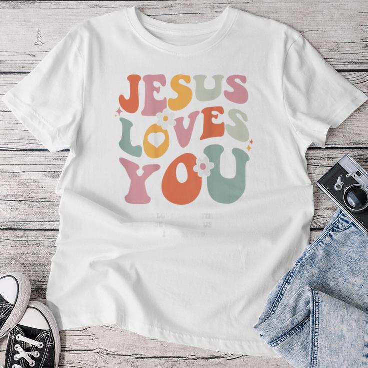 Jesus Loves You Christian Bibleerse Retro Groovy Religious T-shirt Frauen Lustige Geschenke