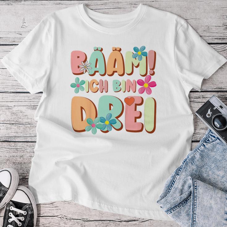 Kinder Bääm Ich Bin Drei 3 Jahre Mädchen 3Rd Birthday T-shirt Frauen Lustige Geschenke