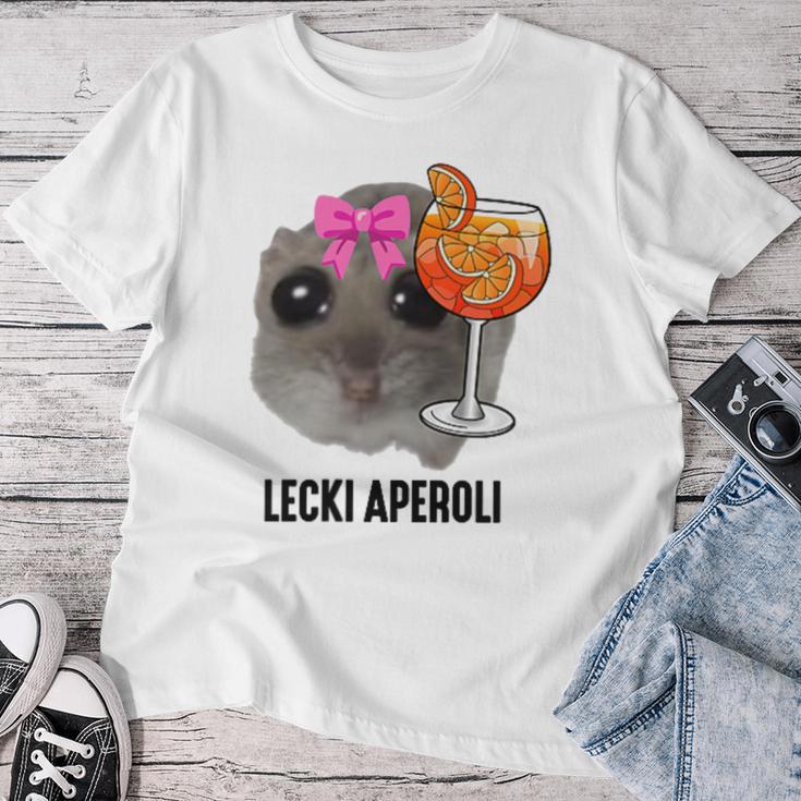 Lecki Aperoli X Sad Hamster Meme Girl Hallöchen Aperölchen T-shirt Frauen Lustige Geschenke