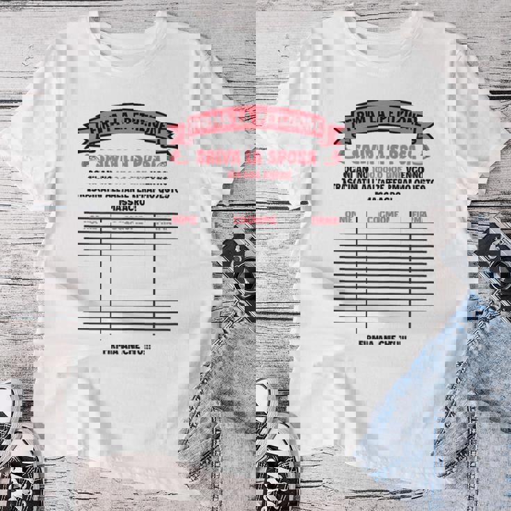 Maglia Divertente Firma La Petizione Salva La Sposa Maglietta da donna Regalos divertidos