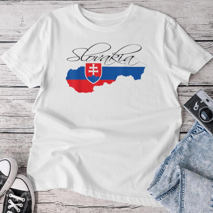 Slovakia Slovak Maps Slovakia Flag For Women T-shirt Frauen Lustige Geschenke