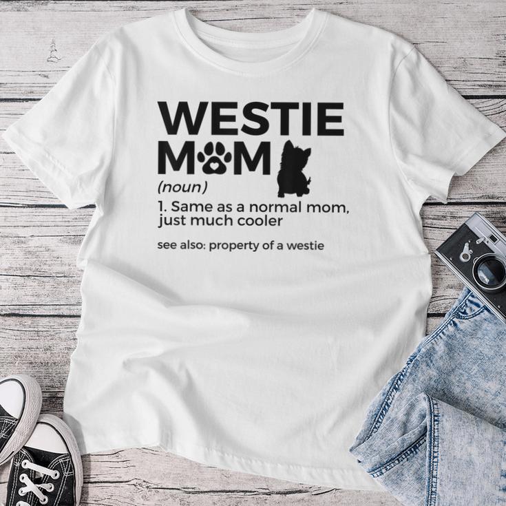 Westie Mom West Highland Terrier Property Of A Westie T-shirt Frauen Lustige Geschenke