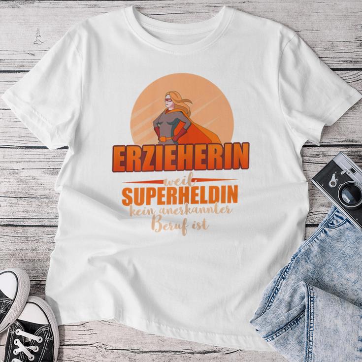 Women's Erzieherin Weil Superheldin Keine Professional T-shirt Frauen Lustige Geschenke