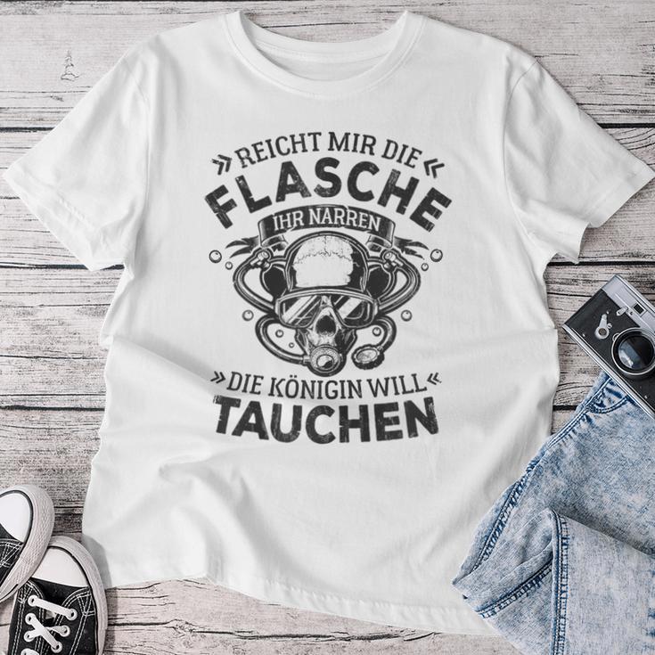 Women's Reich Mir Die Oxygen Bottle Diving Queen T-shirt Frauen Lustige Geschenke