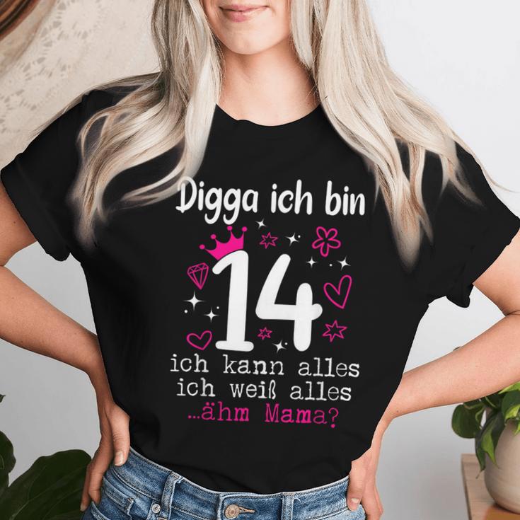 14Th Birthday Girl Digga Ich Bin 14 Jahre Nager T-shirt Frauen Geschenke für Sie