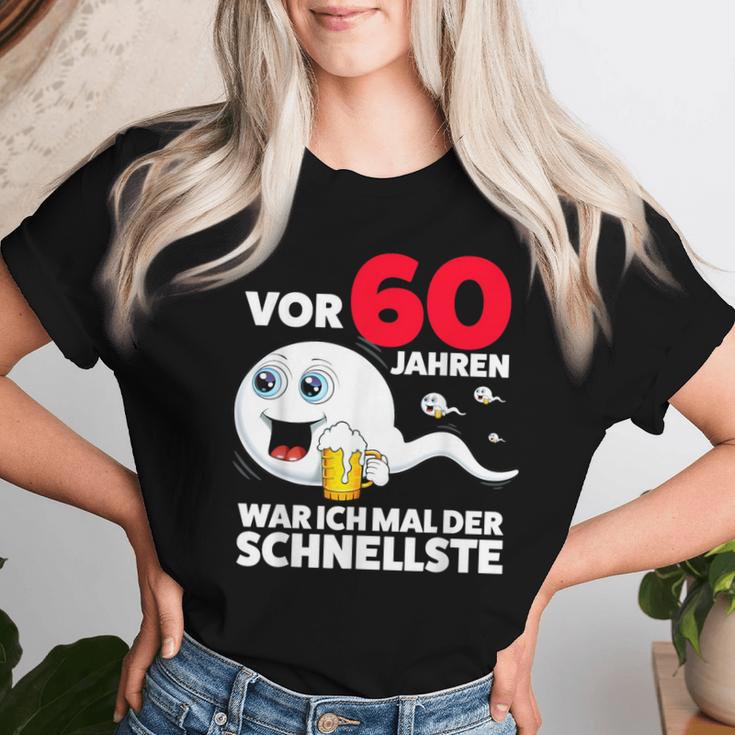 60 Years Was Ich Mal Der Schnellste 60Th Birthday Beer T-shirt Frauen Geschenke für Sie