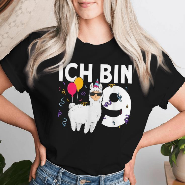 Alpaca Ich Bin Schon 9 Geburtstag Llama T-shirt Frauen Geschenke für Sie