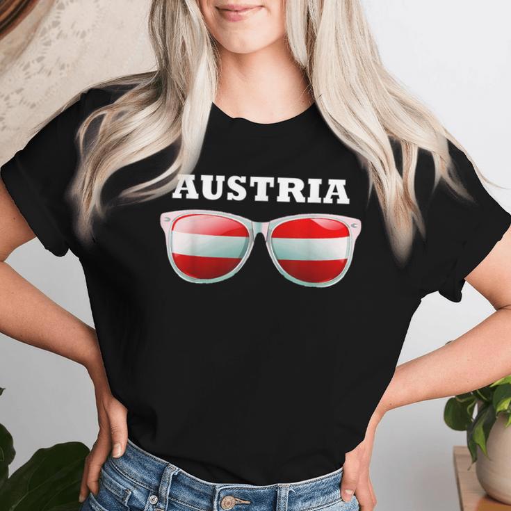 Austria Coat Of Arms Flag Glasses & Women's Austria T-shirt Frauen Geschenke für Sie