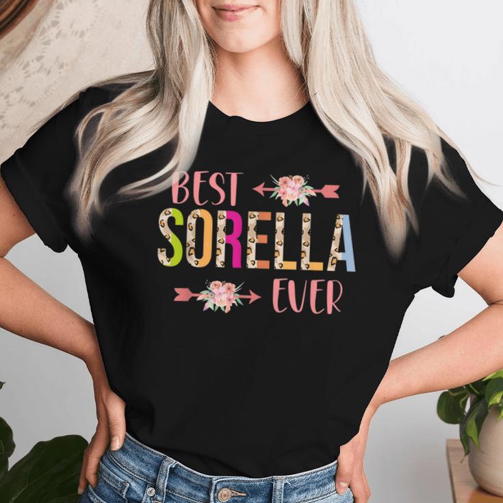 Best Sorella Ever Italian Sister Leopard Floral T-shirt Frauen Geschenke für Sie