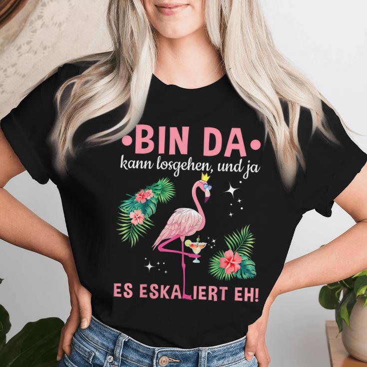 Bin Da Kann Losgehen Girls' Evening Flamingo S T-shirt Frauen Geschenke für Sie