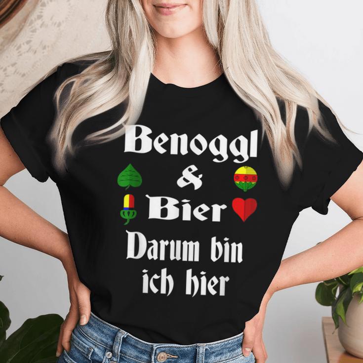 Binokel Player Swabian Schwabe Beer Benoggl T-shirt Frauen Geschenke für Sie