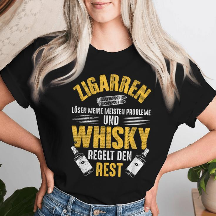 Cigar Whisky Whiskey Smoking Slogan T-shirt Frauen Geschenke für Sie