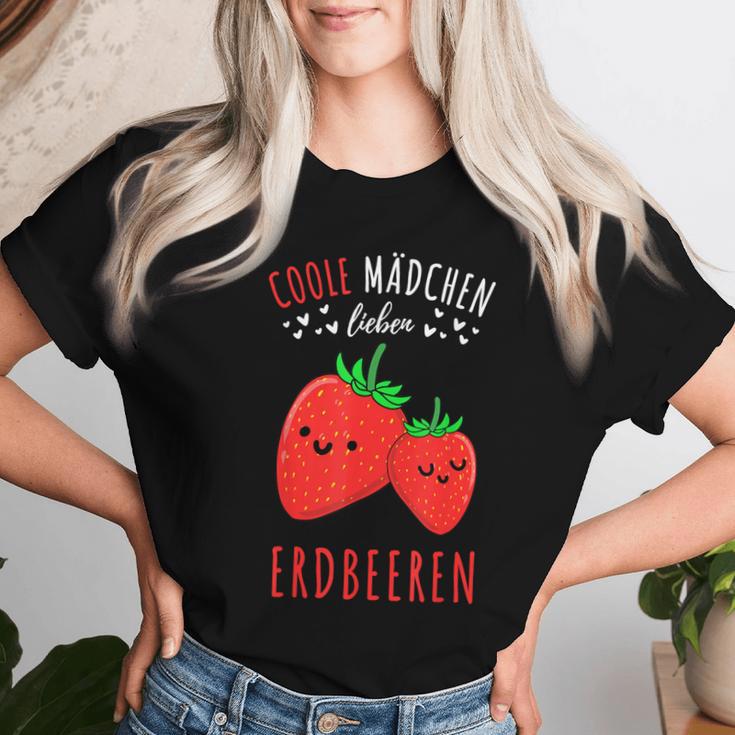 Coole Mädchen Lieben Erdbeeren T-shirt Frauen Geschenke für Sie