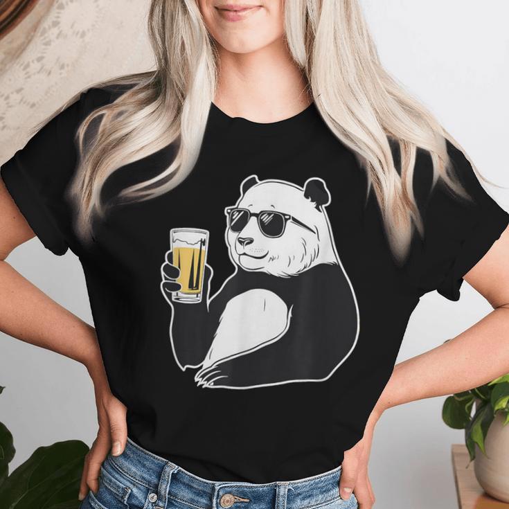 Coole Sonnenbrille Pandabär Bier Trinkend Pandas T-shirt Frauen Geschenke für Sie