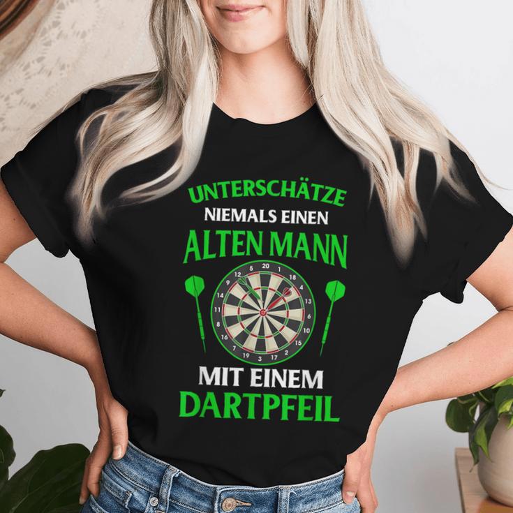 Dart Player Dartboard Retro Women's Dartboard T-shirt Frauen Geschenke für Sie