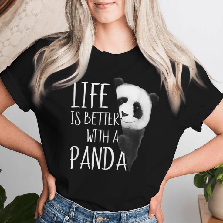 Das Leben Ist Besser Mit Eine Panda Bear T-shirt Frauen Geschenke für Sie