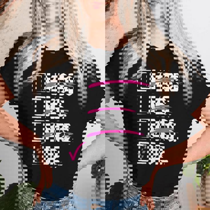 Doctoral Thesis Miss Ms Mrs Dr Doctorate Doctor Women T-shirt Gifts for Her