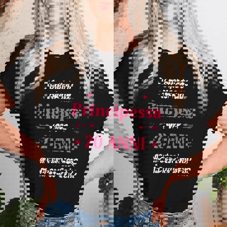 Donna Divertente 20 Anni Compleanno Principessa 20 Anni Ragazza Maglietta da donna Regalos para ella