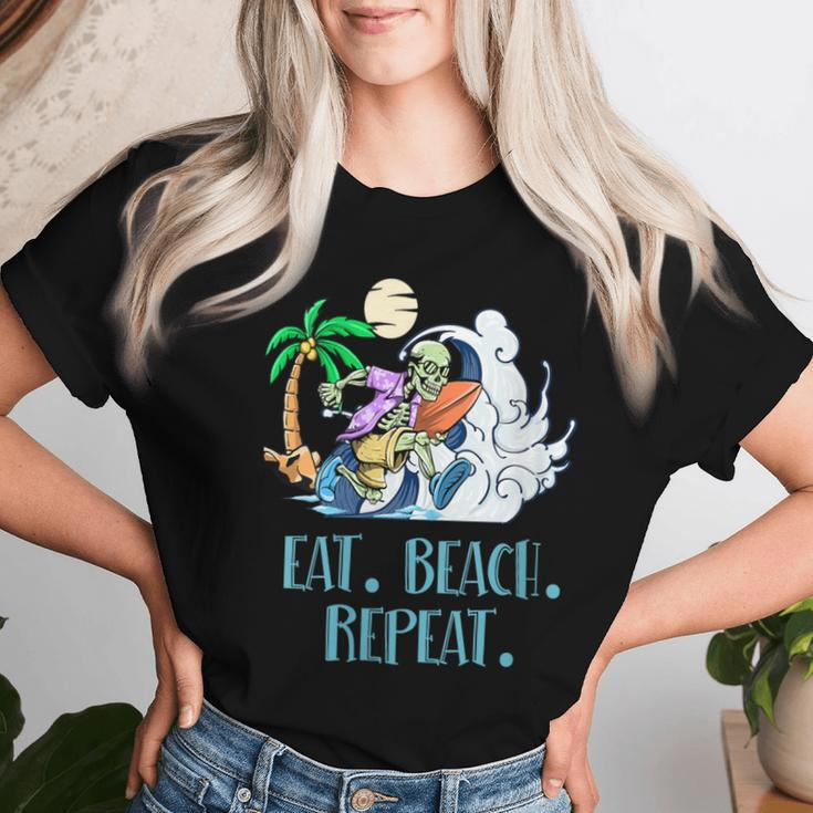 Eat Beach Repeat Ocean Hobby Beach Lover Pastime Summer Women T-shirt Gifts for Her