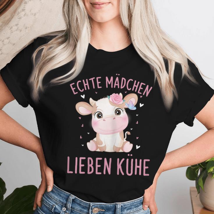 Echte Mädchen Lieben Kühe Cow T-shirt Frauen Geschenke für Sie