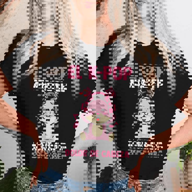 El K-Pop Me Hace Feliz Kpop Musik Cuello Camiseta de mujer Regalos para ella