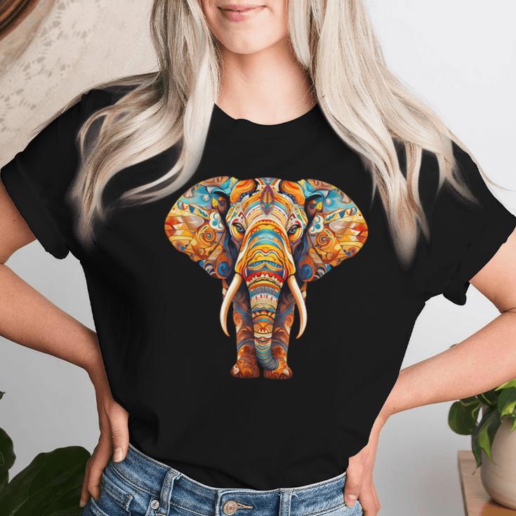 Elephant Mandala Elephant Print T-shirt Frauen Geschenke für Sie