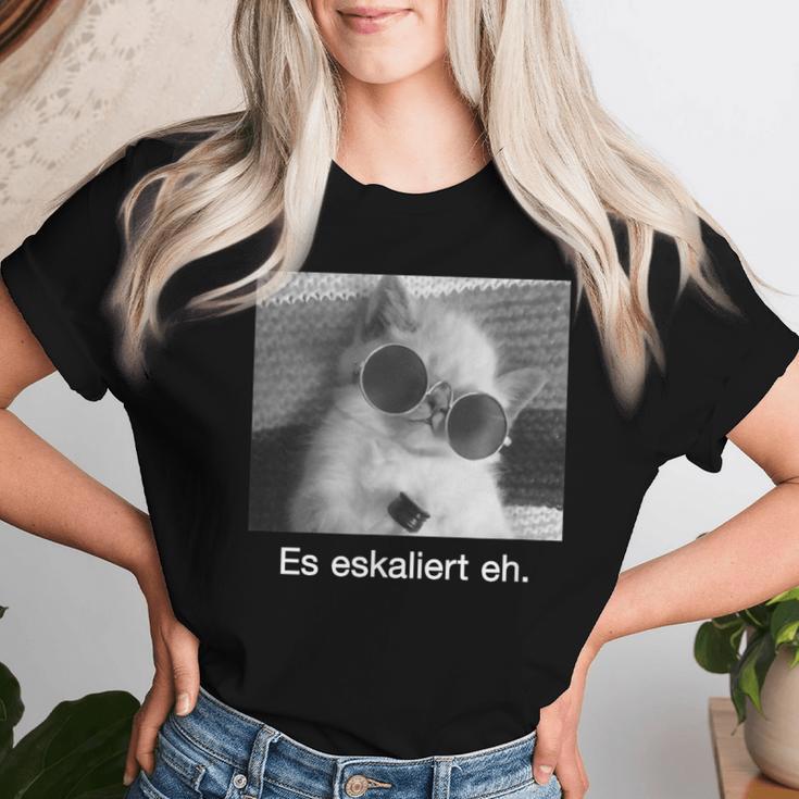 With Eskaliert Eh Drunken Cat Drunken Cat Beer Wine Fun S T-shirt Frauen Geschenke für Sie