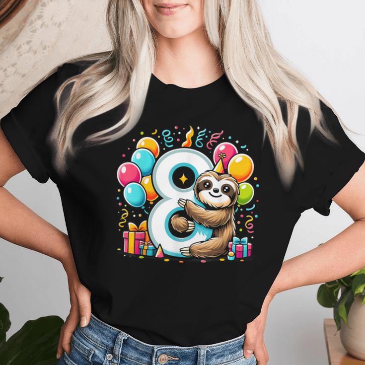 Faultier 8 Geburtstag Für Junge Mädchen 8 Jahre Alt Acht Faultier T-shirt Frauen Geschenke für Sie