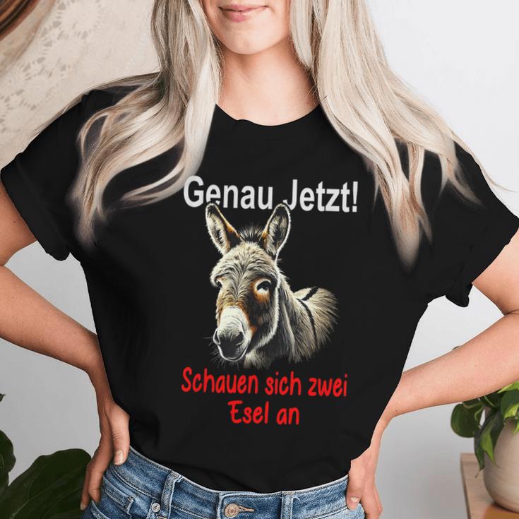 Saying Genau Jetzt Schauen Sich 2 Donkey An T-shirt Frauen Geschenke für Sie