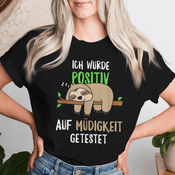 Sloth Ich Wurde Positive Auf Fatigue Ich S T-shirt Frauen Geschenke für Sie