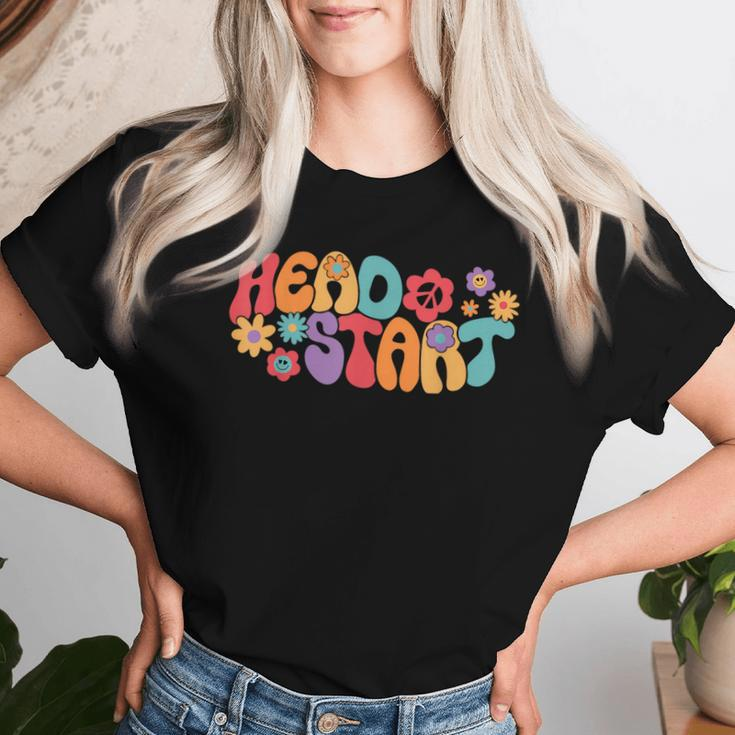 Groovy Head Start Back To School Cute Flowers Back To School Women T-shirt Gifts for Her