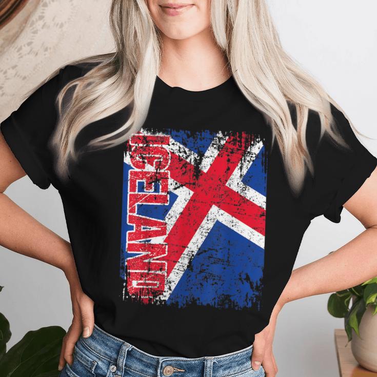 Iceland Flag Women's Children's Iceland T-shirt Frauen Geschenke für Sie