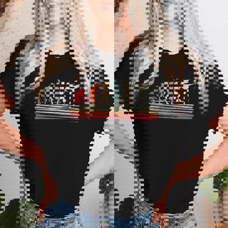 Kick Boxing Evolution Of Manintageintage Retro Donne Reg Maglietta da donna Regalos para ella