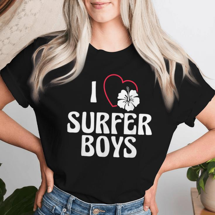 I Love Surfer Boys For Surfing Girls Women T-shirt Gifts for Her