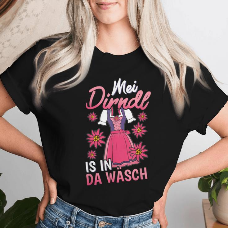 Mei Dirndl Is In Da Wäsch Edelweiss Tracht Women's S T-shirt Frauen Geschenke für Sie