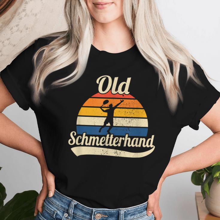 Old Butterfly Hand Retro Tennis T-shirt Frauen Geschenke für Sie