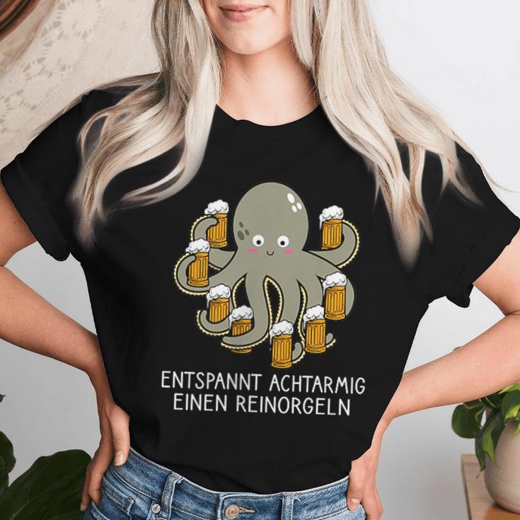 Party Relaxt 8-Armig Ein Reinorgeln Beer Saufen T-shirt Frauen Geschenke für Sie