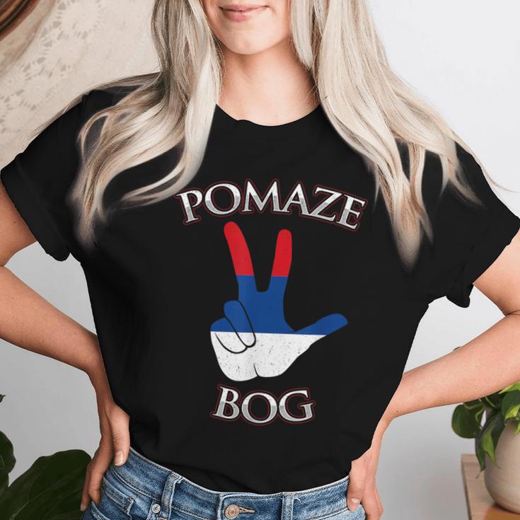 Pomaze Bog Balkan Serbia T-shirt Frauen Geschenke für Sie