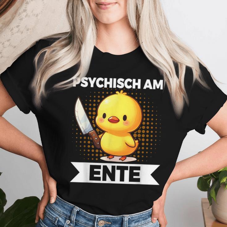 Psychisch Am Ente Duck Slogan T-shirt Frauen Geschenke für Sie